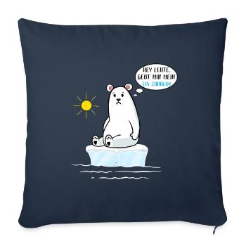 Klimawandel Umweltschutz Erderwärmung Eisbär - Sofakissenbezug 45 x 45 cm - Navy - Vorne
