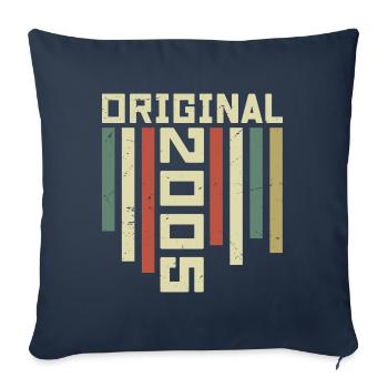 2005 Cadeau Rétro 2005 Cadeau Anniversaire 19 ans - Housse de coussin décorative 45 x 45 cm - bleu marine - Devant
