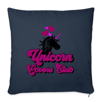 Couleurs changeantes | Club des amoureux des licornes - Housse de coussin décorative 45 x 45 cm - bleu marine - Devant
