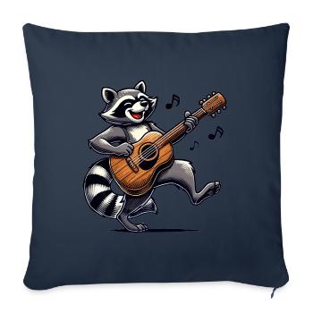 Raccoon Guitar Music - Sofa pillowcase 17,3'' x 17,3'' (45 x 45 cm) - navy - Front