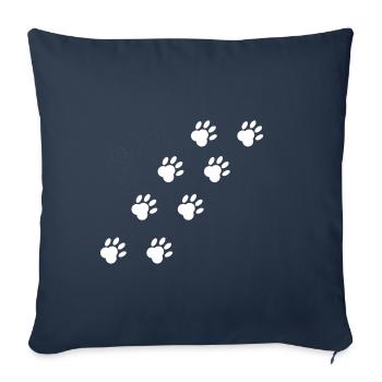Empreintes de pattes - Housse de coussin décorative 45 x 45 cm - bleu marine - Devant