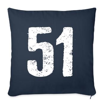 51 Zahl Vintage - Sofakissenbezug 45 x 45 cm - Navy - Vorne