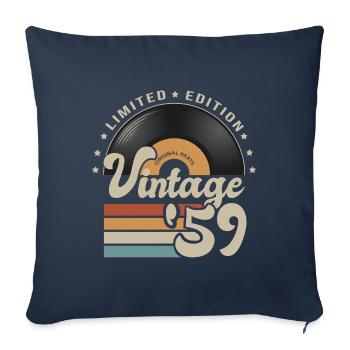 vintage Vinyl 1959 birthday gift idea 62 years - Sofa pillowcase 17,3'' x 17,3'' (45 x 45 cm) - navy - Front