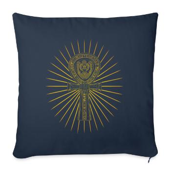 ANKH SUN - Housse de coussin décorative 45 x 45 cm - bleu marine - Devant