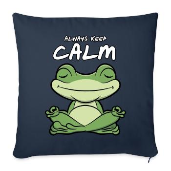 toujours garder le calme chemise de yoga grenouille namste chemise - Housse de coussin décorative 45 x 45 cm - bleu marine - Devant