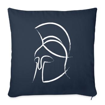 Casque spartiate - Housse de coussin décorative 45 x 45 cm - bleu marine - Devant
