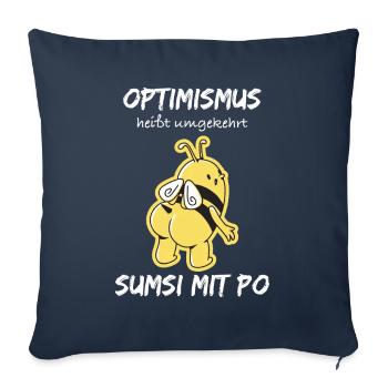 Optimism sumsi with po - Sofa pillowcase 17,3'' x 17,3'' (45 x 45 cm) - navy - Front