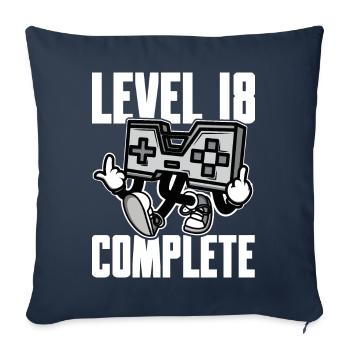 Level 18 Complete Birthday Gift 18 Years - Sofa pillowcase 17,3'' x 17,3'' (45 x 45 cm) - navy - Front