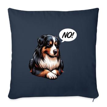 Pas de berger australien Aussie Propriétaire d’un Aussie - Housse de coussin décorative 45 x 45 cm - bleu marine - Devant