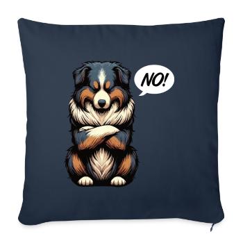 Pas de berger australien Aussie Propriétaire d’un Aussie - Housse de coussin décorative 45 x 45 cm - bleu marine - Devant