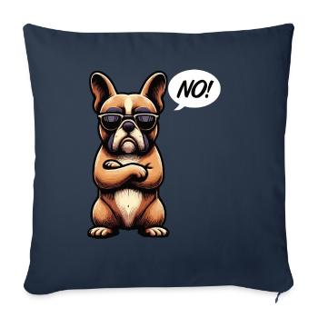 Pas de Bouledogue Français Frenchie Propriétaire de Frenchie - Housse de coussin décorative 45 x 45 cm - bleu marine - Devant