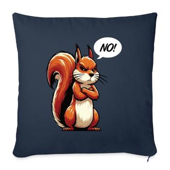 Pas d’écureuil Écureuil Amoureux de l’écureuil - Housse de coussin décorative 45 x 45 cm - bleu marine - Devant