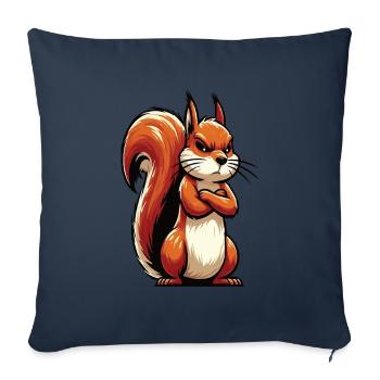 Écureuil Écureuil Écureuil Amoureux des rongeurs - Housse de coussin décorative 45 x 45 cm - bleu marine - Devant