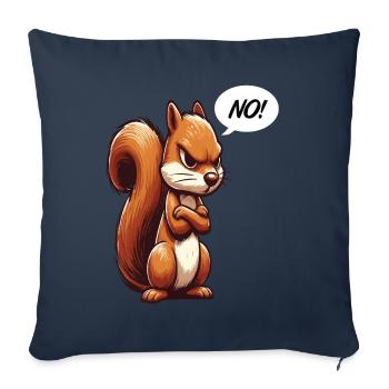 Pas d’écureuil Écureuil Amoureux de l’écureuil - Housse de coussin décorative 45 x 45 cm - bleu marine - Devant