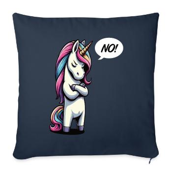 No Einhorn Einhörner Einhornfan Einhornliebhaber - Sofakissenbezug 45 x 45 cm - Navy - Vorne