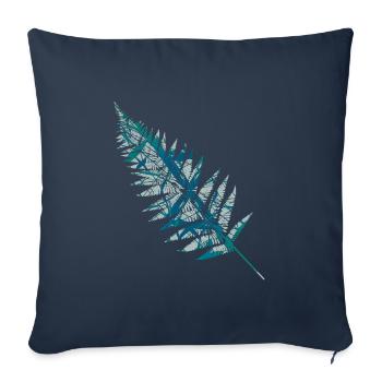 fougère - Housse de coussin décorative 45 x 45 cm - bleu marine - Devant
