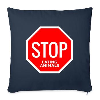 Stop Eating Animals - Housse de coussin décorative 45 x 45 cm - bleu marine - Devant