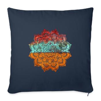 Mandala - Housse de coussin décorative 45 x 45 cm - bleu marine - Devant