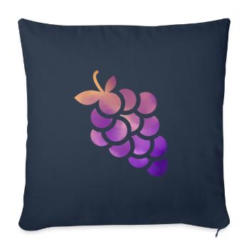 grain de raisin - Housse de coussin décorative 45 x 45 cm - bleu marine - Devant