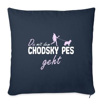 Chodsky Pes Bohemian Shepherd Funny saying - Sofa pillowcase 17,3'' x 17,3'' (45 x 45 cm) - navy - Front