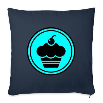 Cercle de silhouette de petit gâteau - Housse de coussin décorative 45 x 45 cm - bleu marine - Devant