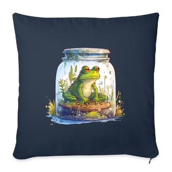 Météorologue dans un verre - Housse de coussin décorative 45 x 45 cm - bleu marine - Devant