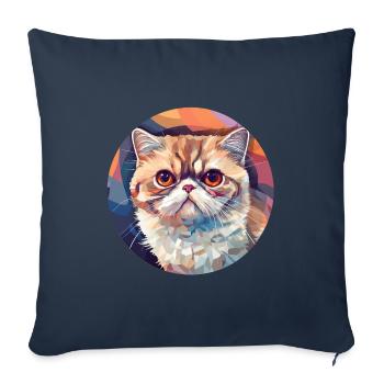 Exotic Shorthair Cat - Sofa pillowcase 17,3'' x 17,3'' (45 x 45 cm) - navy - Front