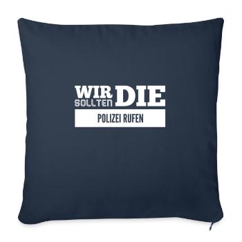 wo ist die Polizei? - Sofakissenbezug 45 x 45 cm - Navy - Vorne