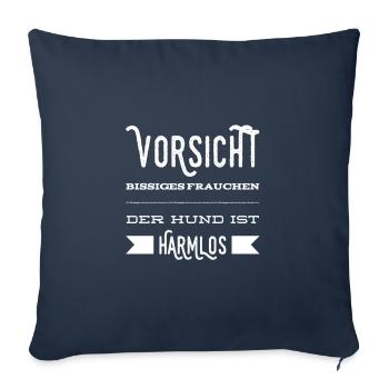 Warnung vor dem Frauchen - Sofakissenbezug 45 x 45 cm - Navy - Vorne