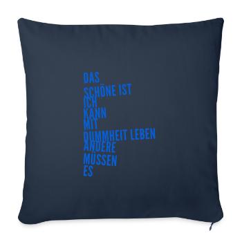 the stupidity of men - Sofa pillowcase 17,3'' x 17,3'' (45 x 45 cm) - navy - Front