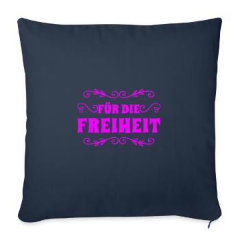 Liberté - Housse de coussin décorative 45 x 45 cm - bleu marine - Devant