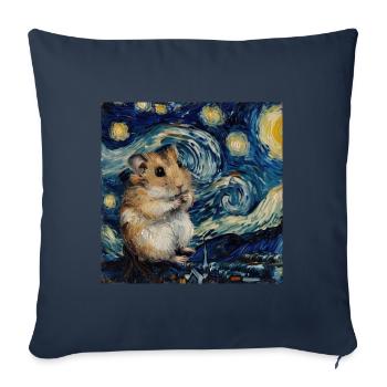 Hamster, Animal, Van Gogh, Nuit Étoilée - Housse de coussin décorative 45 x 45 cm - bleu marine - Devant