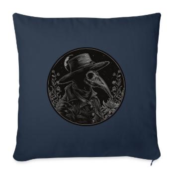 Plague Doctor Gothique Mort Steampunk Halloween - Housse de coussin décorative 45 x 45 cm - bleu marine - Devant