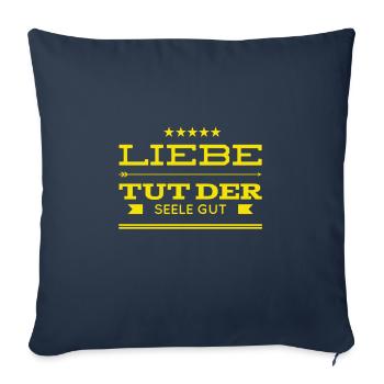 L’amour est bon pour l’âme - Housse de coussin décorative 45 x 45 cm - bleu marine - Devant
