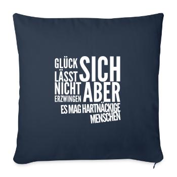 Le bonheur fonctionne toujours - Housse de coussin décorative 45 x 45 cm - bleu marine - Devant