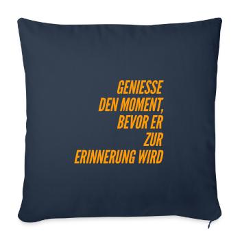 J’aime le présent - Housse de coussin décorative 45 x 45 cm - bleu marine - Devant