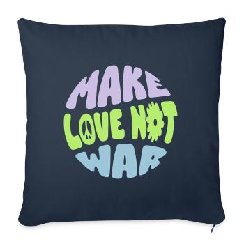 MAKE LOVE NOT WAR - Sofakissenbezug 45 x 45 cm - Navy - Vorne