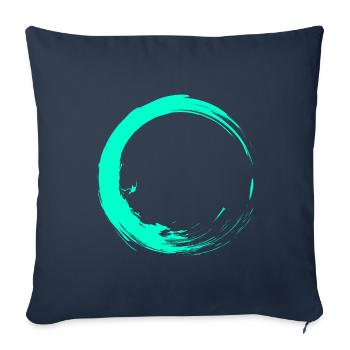 Kreis Bürste Design Türkis - Sofakissenbezug 45 x 45 cm - Navy - Vorne