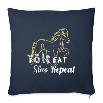 Tölter 04 eat tölt sleep V2 - Sofakissenbezug 45 x 45 cm - Navy - Vorne