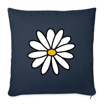 Pâquerette - Housse de coussin décorative 45 x 45 cm - bleu marine - Devant