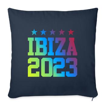 Ibiza 2023 - Housse de coussin décorative 45 x 45 cm - bleu marine - Devant