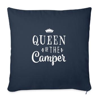 Gift for Wife "Queen of the Camper" Women - Sofa pillowcase 17,3'' x 17,3'' (45 x 45 cm) - navy - Front