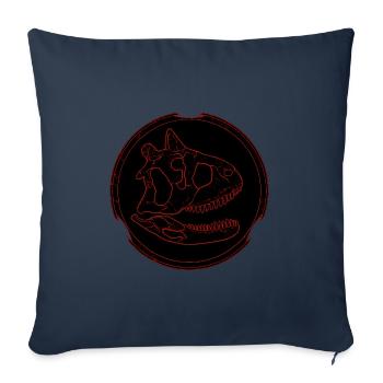 Crâne fossile de Carnotaurus - Housse de coussin décorative 45 x 45 cm - bleu marine - Devant