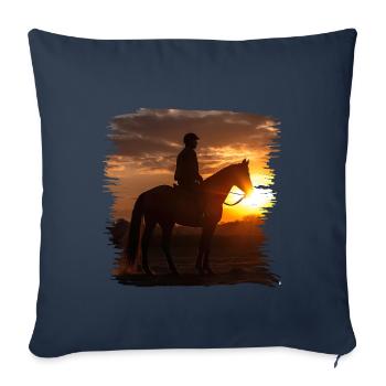 L’équitation est une vieille tradition - Housse de coussin décorative 45 x 45 cm - bleu marine - Devant
