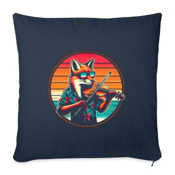 Fuchs Violon Violon - Housse de coussin décorative 45 x 45 cm - bleu marine - Devant