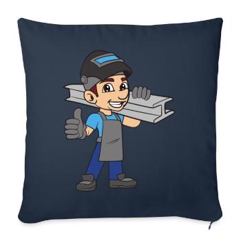 soudeur - Housse de coussin décorative 45 x 45 cm - bleu marine - Devant