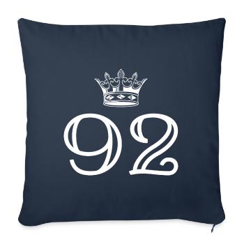 92 Number crown - Sofa pillowcase 17,3'' x 17,3'' (45 x 45 cm) - navy - Front