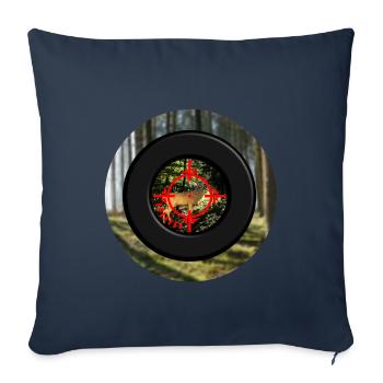 Un cerf vu à travers la lunette - Housse de coussin décorative 45 x 45 cm - bleu marine - Devant