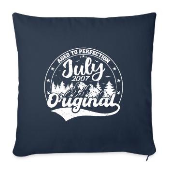 2007 Juillet Born Gift Original 2007 Juillet - Housse de coussin décorative 45 x 45 cm - bleu marine - Devant