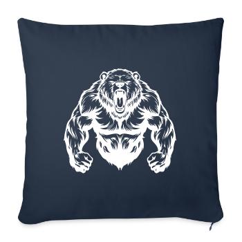 Entraînement des muscles de l’ours grizzli - Housse de coussin décorative 45 x 45 cm - bleu marine - Devant